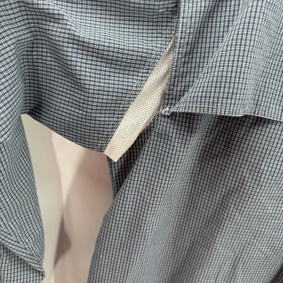 Drake Blue/White Vented Long Sleeve Shirt Mens 2XL Cotton/Polyester Blend Button - Picture 6 of 6